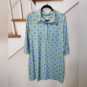 Gretchen Scott Designs Blue and Green Mini Dress